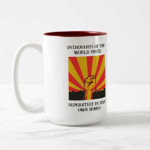 Caneca De Café Em Dois Tons Apresentadores Da Mug De Café Unida No Mundo
