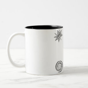 Caneca De Café Em Dois Tons Apresentando Em Andamento Um Invertido Engraçado