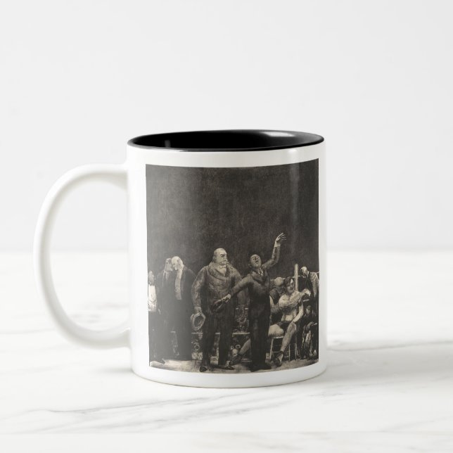 Caneca De Café Em Dois Tons Apresentando John L. Sullivan - George Bellows - 1 (Esquerda)