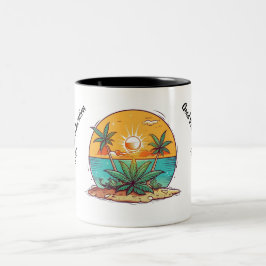 Caneca De Café Em Dois Tons Apresentando o Island Dreams - Os Amigos do Caribe