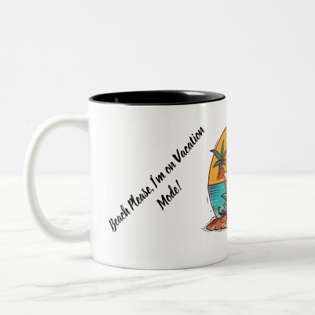 Caneca De Café Em Dois Tons Apresentando os Sonhos da Ilha - O Caribe Amigo (Esquerda)