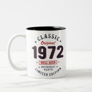 Caneca De Café Em Dois Tons Apresente de aniversário clássico de 1972, 50º