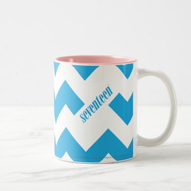 Caneca De Café Em Dois Tons Aqua do ziguezague (Direita)
