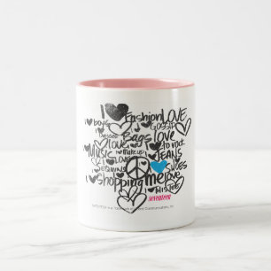 Caneca De Café Em Dois Tons Aqua dos grafites