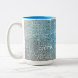 Caneca De Café Em Dois Tons Aqua Dourada Unicorn Sparkle