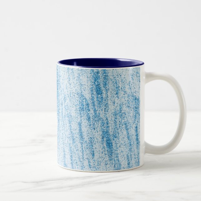 Caneca De Café Em Dois Tons Aqua Glitter Abstrato (Direita)