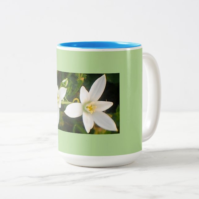Caneca De Café Em Dois Tons Aqua Green Primavera (Frente Esquerda)