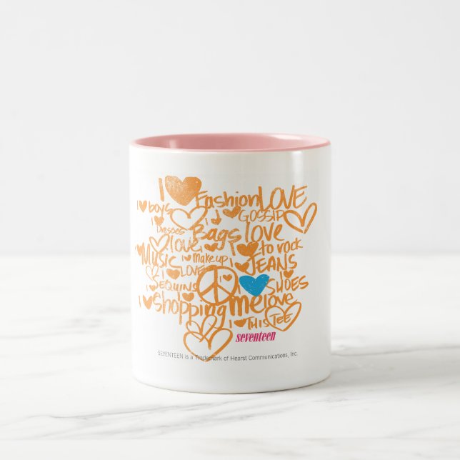 Caneca De Café Em Dois Tons Aqua/laranja dos grafites (Centro)
