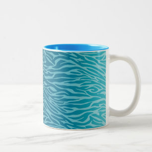 Caneca De Café Em Dois Tons Aqua Ombre Zebra Print