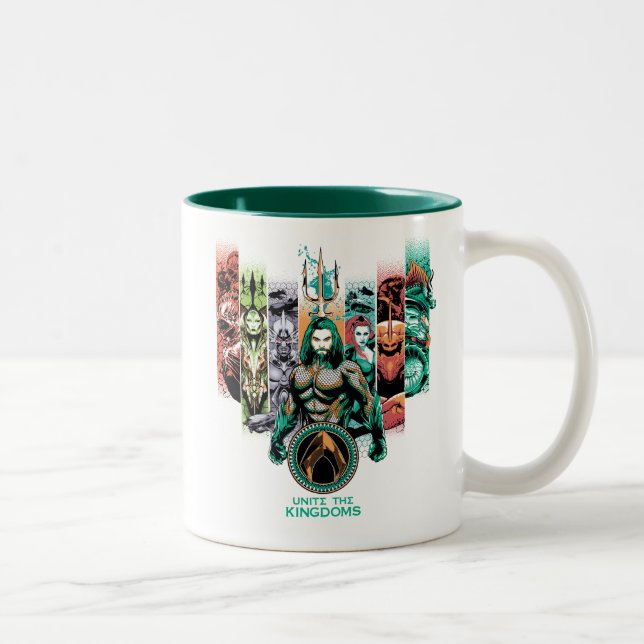 Caneca De Café Em Dois Tons Aquaman | "Unir Os Reinos" Atlânticos Gráfico (Direita)