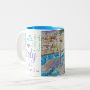 Caneca De Café Em Dois Tons Aquarela de Italia