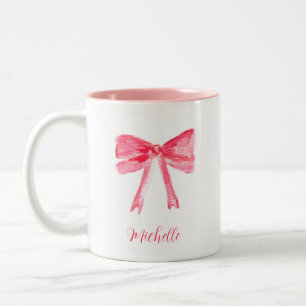 Caneca De Café Em Dois Tons Aquarela Elegante de Arco Rosa Coquetel Estética