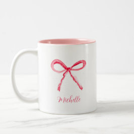 Caneca De Café Em Dois Tons Aquarela Elegante de Arco Rosa Coquetel Estética