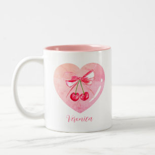 Caneca De Café Em Dois Tons Aquarela Elegante de Arco Rosa Coquetel Estética
