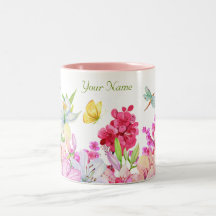 Aquarela Flores de Pássaros