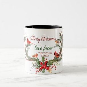 Caneca De Café Em Dois Tons Aquarela Rena Cervo Cardeal Natal