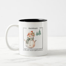 Aquecimento De Aquarela De Neve-Mulher-Mug
