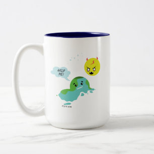 Caneca De Café Em Dois Tons Aquecimento global