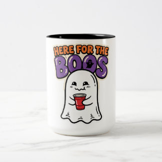 Caneca De Café Em Dois Tons Aqui Para Os Vaias Arte De Fantasma Fofo Para Fest
