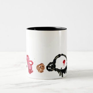 Caneca De Café Em Dois Tons Aranha com leite e biscoito