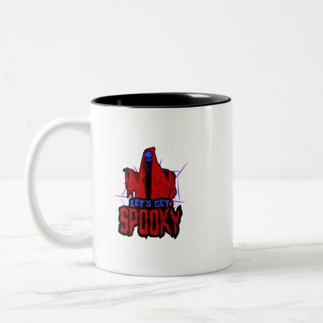 Caneca De Café Em Dois Tons Aranha de Halloween (Esquerda)