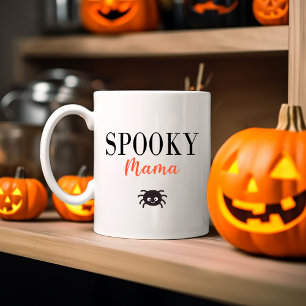 Caneca De Café Em Dois Tons Aranha de Halloween da Família Mama Cute Spooky