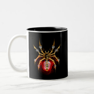Caneca De Café Em Dois Tons Aranha-do-galo em preto