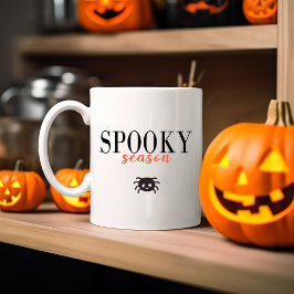 Caneca De Café Em Dois Tons Aranha-do-Halloween da Época-Spooky