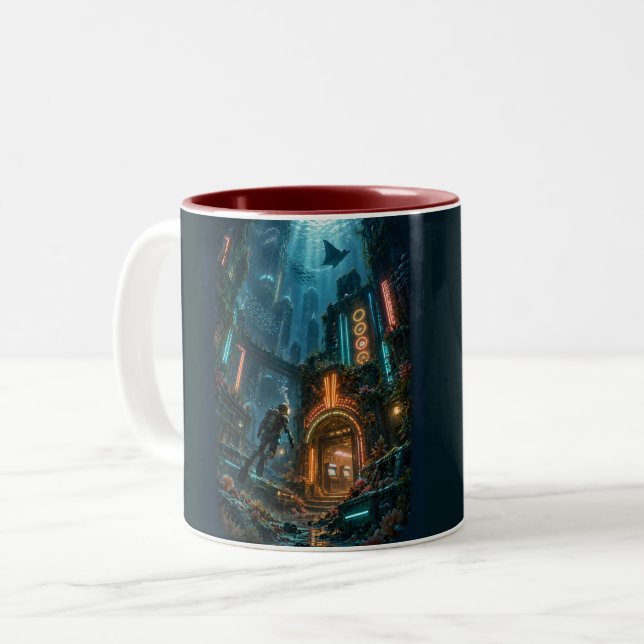 Caneca De Café Em Dois Tons Arcade Submerso (Frente Esquerda)