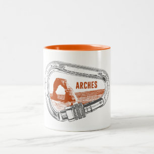 Caneca De Café Em Dois Tons Arches National Park Subindo Carabineiro