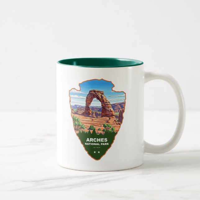 Caneca De Café Em Dois Tons Arches National Park Utah Arrowhead (Direita)
