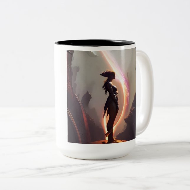 Caneca De Café Em Dois Tons Arco de Fogo (Frente Esquerda)