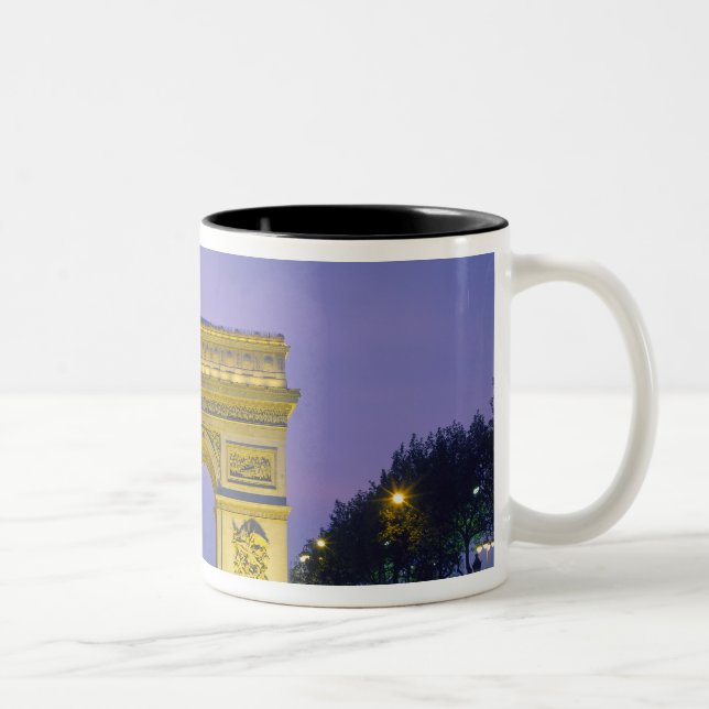 Caneca De Café Em Dois Tons Arco do Triunfo, Paris, França, (Direita)