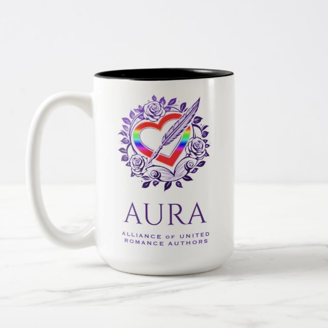 Caneca De Café Em Dois Tons Arco-íris AURA e roxo (Esquerda)