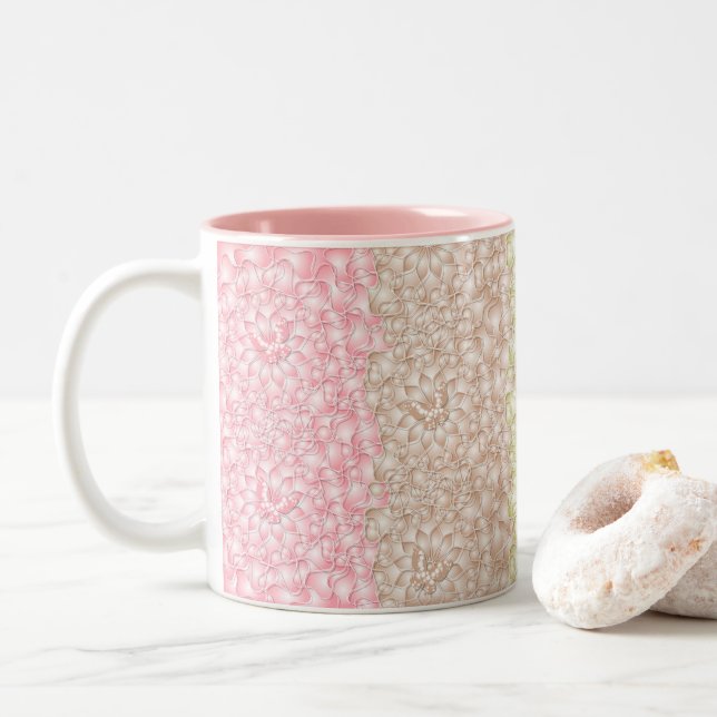 Caneca De Café Em Dois Tons Arco-Íris Espalha (Com Donut)