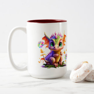 Caneca De Café Em Dois Tons Arco-Íris-Íris Design Mug Adorável