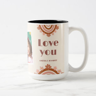 Caneca De Café Em Dois Tons Arco-íris Retro Suave Melhor Mãe do Mundo Dia das