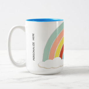 Caneca De Café Em Dois Tons Arco-Íris Retroativo