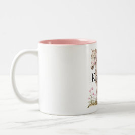Caneca De Café Em Dois Tons Arco Rosa Branco Aniversário Floral