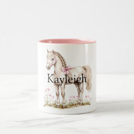 Caneca De Café Em Dois Tons Arco Rosa Branco Aniversário Floral