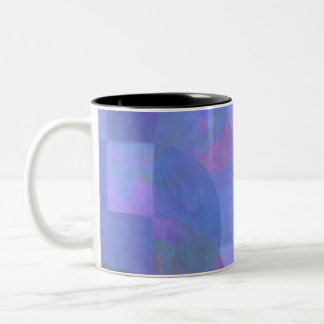 Caneca De Café Em Dois Tons Arcos da Meia-Noite - Geometria do Abstrato Indigo