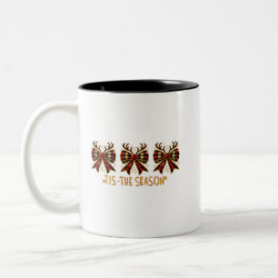 Caneca De Café Em Dois Tons Arcos de Natal Arcos de Xadrez Vermelho