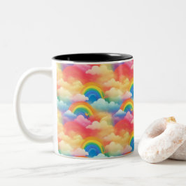 Caneca De Café Em Dois Tons Arcos e Nuvens