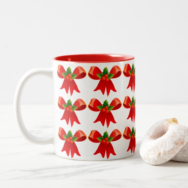 Caneca De Café Em Dois Tons Arcos Vermelhos E Holly Mug (Com Donut)