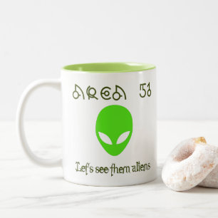 Caneca De Café Em Dois Tons Área 51 Vamos veja os aliens