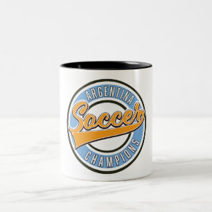 Caneca De Café Em Dois Tons Argentina Campeões de Futebol