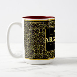 Caneca De Café Em Dois Tons Argentina Football Fan 2026 Black Gold Luxury 