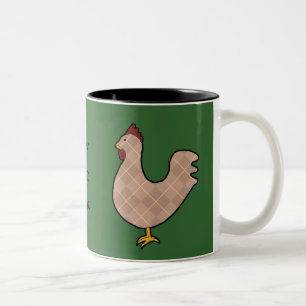 Caneca De Café Em Dois Tons Argyle Folk Art Rooster Mug