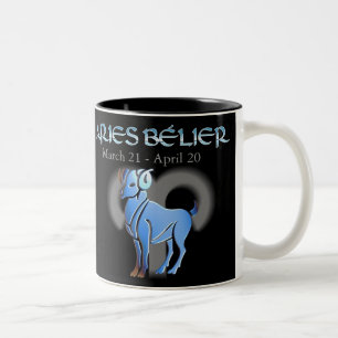 CANECA DE CAFÉ EM DOIS TONS ARIES DO ZODÍACO