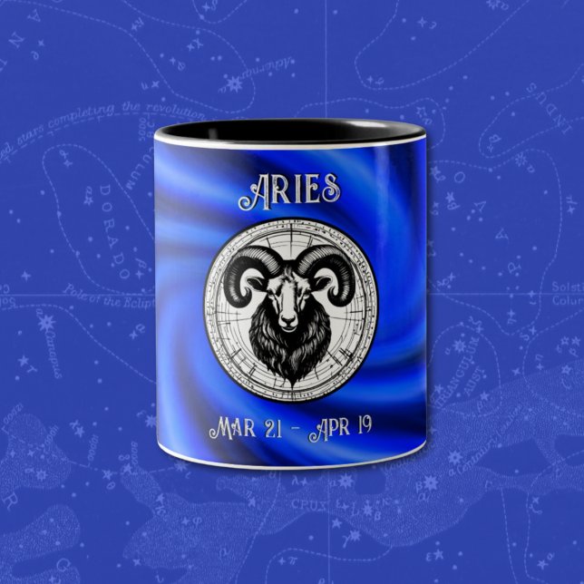 Caneca De Café Em Dois Tons Aries Zodiac Mug (Criador carregado)